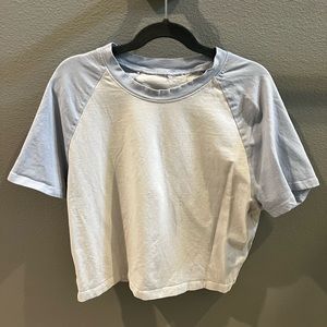 Blue and White crop top